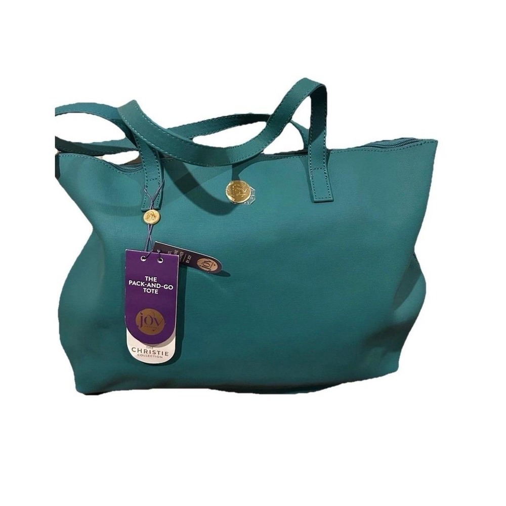 Joy Mangano Elite Travel Collection Turquoise Leather Handbag